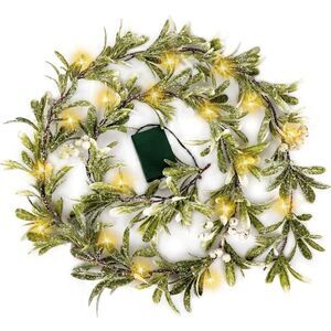 6FT Prelit Christmas Garland, Flocked Garland Home Decoration New